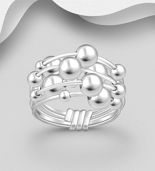 Sterling Silver Ball Wrap Ring