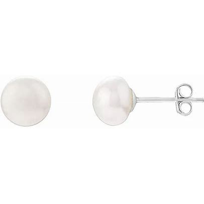 Fresh Water Pearl Stud Earrings - Color Varies